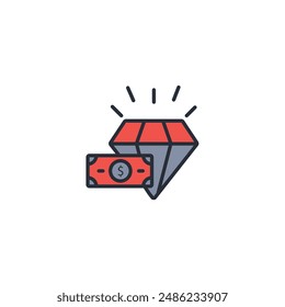 Value icon. vector.Editable stroke.linear style sign for use web design,logo.Symbol illustration.