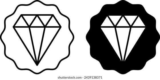 Value icons. Vector Icon of Valuable Diamond. Professional, Valuable Employee, Thinking Ideas. Business and Management Concept