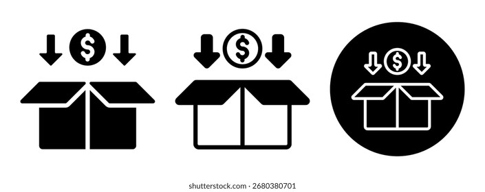 Value Is Inside Icon Collection Glyph and Mixed Vector Illustration