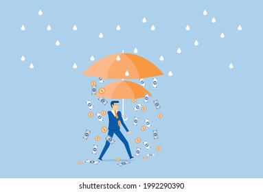 Value of the insurance and the rewards received, Vector illustration in flat style