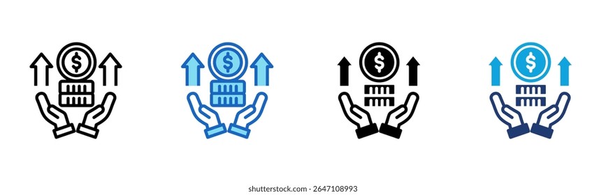 Ícone de investimento de valor Ilustração de vetor de vários estilos