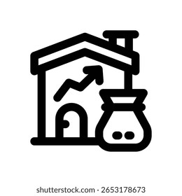 ícone da linha de valor. Ícone de vetor limpo e minimalista para sites, aplicativos móveis, apresentações e logotipos. Totalmente dimensionável e personalizável para qualquer projeto.