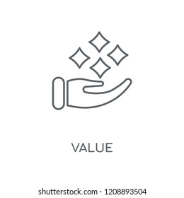 Value linear icon. Value concept stroke symbol design. Thin graphic elements vector illustration, outline pattern on a white background, eps 10.