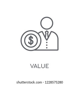 Value linear icon. Modern outline Value logo concept on white background from Technology collection. Suitable for use on web apps, mobile apps and print media.