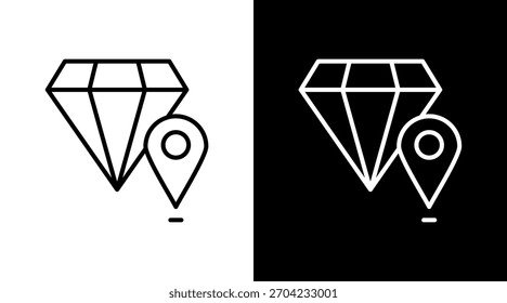 Diseño de conjunto de iconos blancos de contorno de mapa de valor