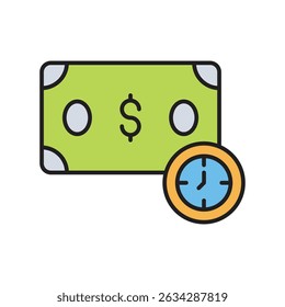 Icono del valor del dinero con el fondo blanco Ilustración de stock de Vector