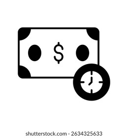 The Value Of Money icon with white background vector stock illustration
