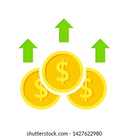The value of money rising and decreasing, for mobile concepts and web designs Business, simple icon stable, symbols,rise and fall of the dollar rate,dollar exchange rate,flat sign,illustration vector