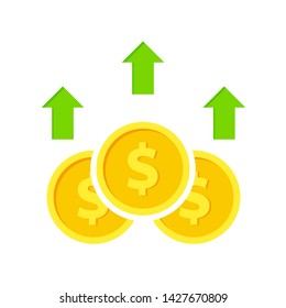 The value of money rising and decreasing, for mobile concepts and web designs Business, simple icon stable, symbols,rise and fall of the dollar rate,dollar exchange rate,flat sign,illustration vector