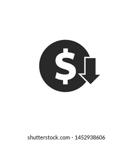 The value of money rising and decreasing, for mobile concepts and web designs Business, simple icon stable, symbols,rise and fall of the dollar rate,dollar exchange rate,flat sign,illustration vector