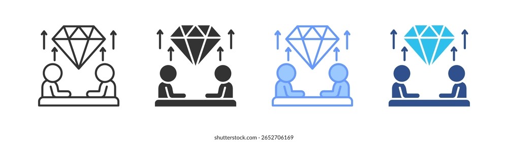 Value Multi Style Icon Set Vector