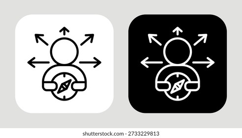 Value Orientation Icon In Black and White Line Style