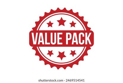 Value Pack Stamp. Red Value Pack Rubber grunge Stamp