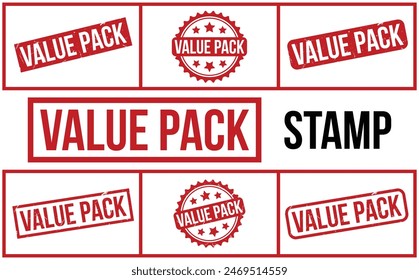 Value Pack Stamp. Red Value Pack Rubber grunge Stamp set