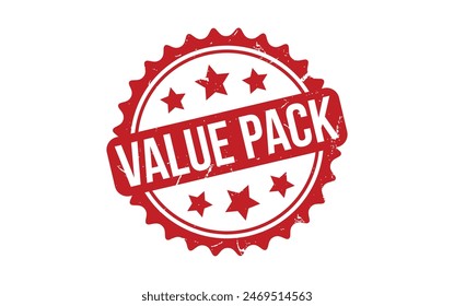 Value Pack Stamp. Red Value Pack Rubber grunge Stamp