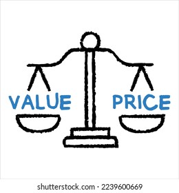 Concepto de precio de valor en el icono de saldo