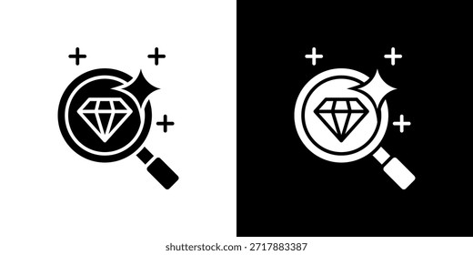 Ícone Proposta de valor preenchido em preto e branco.