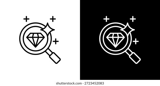 Ícone Proposta de valor com contorno em preto e branco.