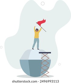 Value proposition, company value in marketing term of benefit for customer to buy product and service, quality or advantage concept.flat design.illustration with people.