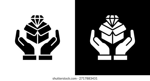 Value Proposition icon black and white filled.