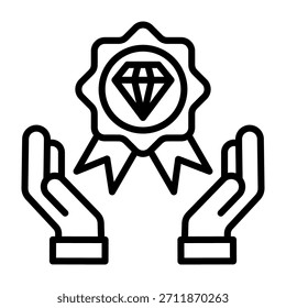 Ilustración vectorial de estilo de línea de icono de propuesta de valor