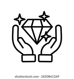 Value Proposition Icon Line Vector Illustration