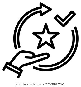 Value Proposition Icon Line Vector Illustration
