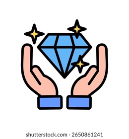 Value Proposition Icon Lineal Color Vector Illustration