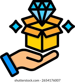Icono de propuesta de valor Ilustración vectorial de color lineal