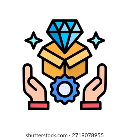 Icono de propuesta de valor Ilustración vectorial de color lineal