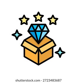 Ícone de proposta de valor - Ilustração do vetor de cor linear