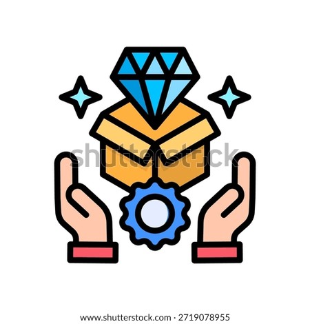 Value Proposition Icon Lineal Color Vector Illustration