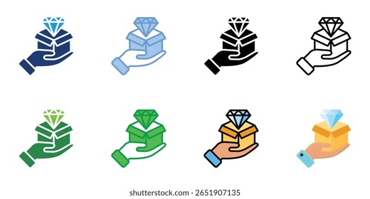Value Proposition Icons Set Vector Multiple Style Collection