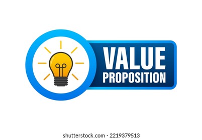 Value Proposition label, icon. Customer concept. Vector stock illustration.