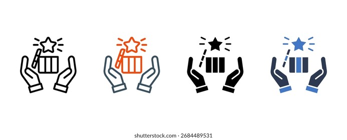 Value Proposition multiple icon style vector illustration