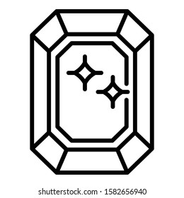 Value shine gemstone icon. Outline value shine gemstone vector icon for web design isolated on white background