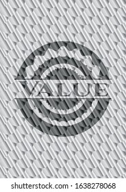 Value silver emblem or badge. Scales pattern. Vector Illustration. Detailed.
