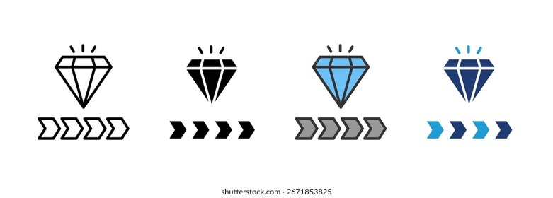 Value Stage Icon Set Multiple Style Collection