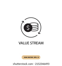 value stream icons  symbol vector elements for infographic web