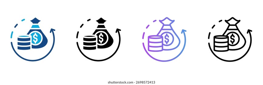 Value Streamline Icon Multiple Style Vector Illustration
