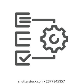 Value and supply chain related icon outline and linear vector.