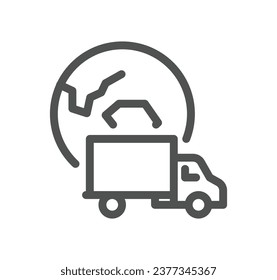 Symbol-Umriss und Linearvektorgrafik für Wert und Lieferkette.