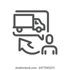 Value and supply chain related icon outline and linear vector.
