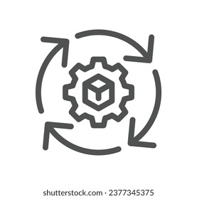 Value and supply chain related icon outline and linear vector.