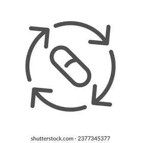 Value and supply chain related icon outline and linear vector.