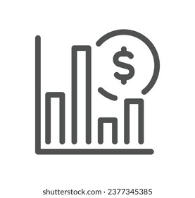 Value and supply chain related icon outline and linear vector.