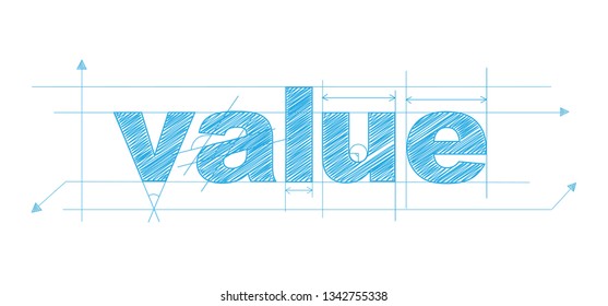 VALUE technical lettering typography