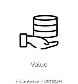 value vector line icon. Simple element illustration. value outline icon from big data concept. Can be used for web and mobile