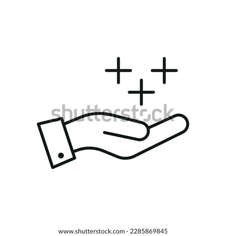 Value-added icon. Service offer symbol . line icon isolated on white background. Simple abstract icon in black. Vector illustration for graphic design, Web, app, UI, mobile app. eps 10 Stock foto © 