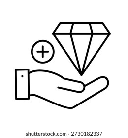 Value-Added Outline Icon Vector Illustration